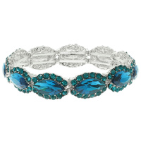 RHINESTONE BEZELED CRYSTAL STRETCH BRACELET